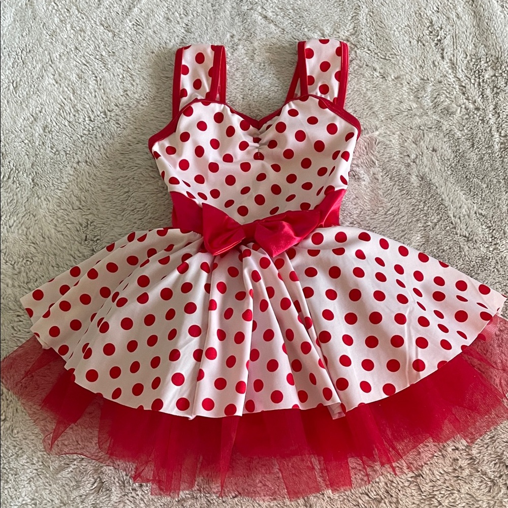 Polka Dot Red and White Kids Dance/Costume Dress SZ SC 6  6X